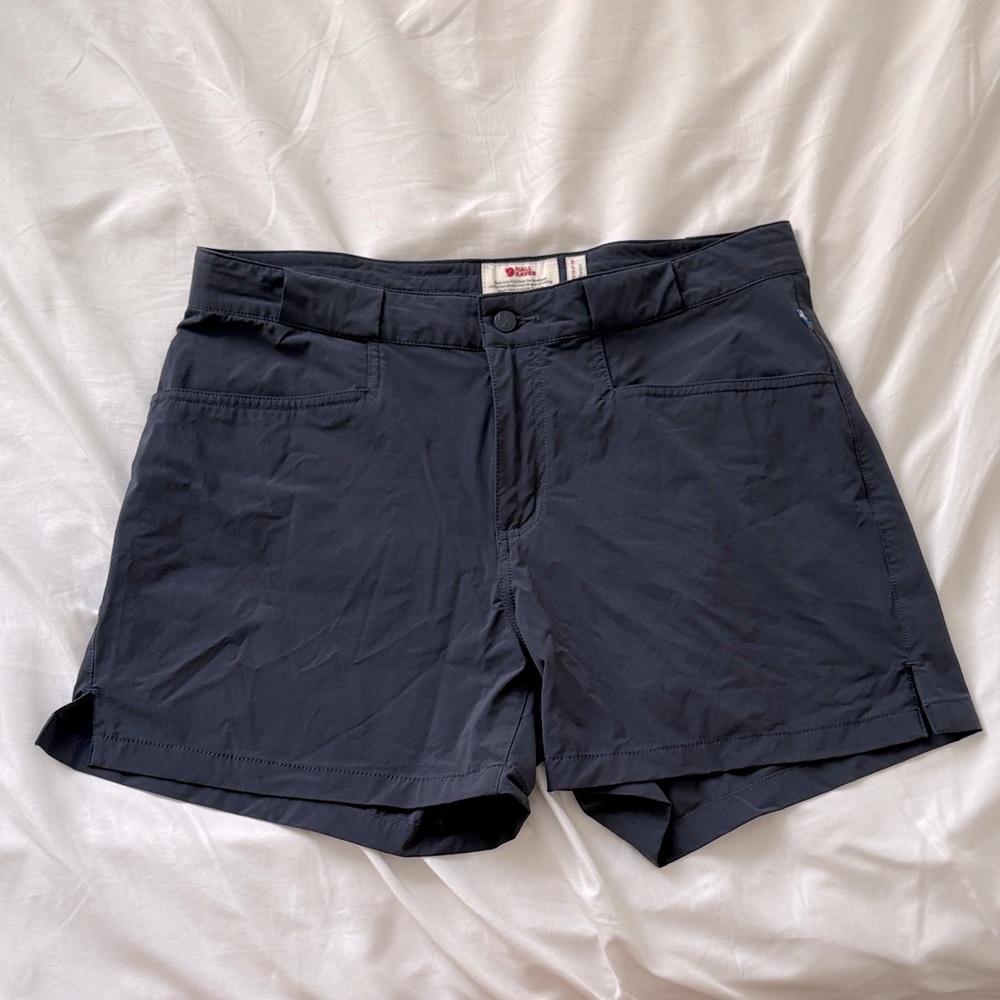 Navy Fjallraven hiking shorts